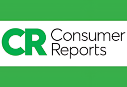 White and Green Bars on top and bottom with Consumer Reports in black text