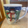 White Mug with a Snowman In a Winter Wonderland