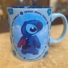 Blue Mug with Disney's Stitch and Blue Hawaiian Flowers