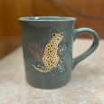 Green Mug with Cheetah and Palm fronts